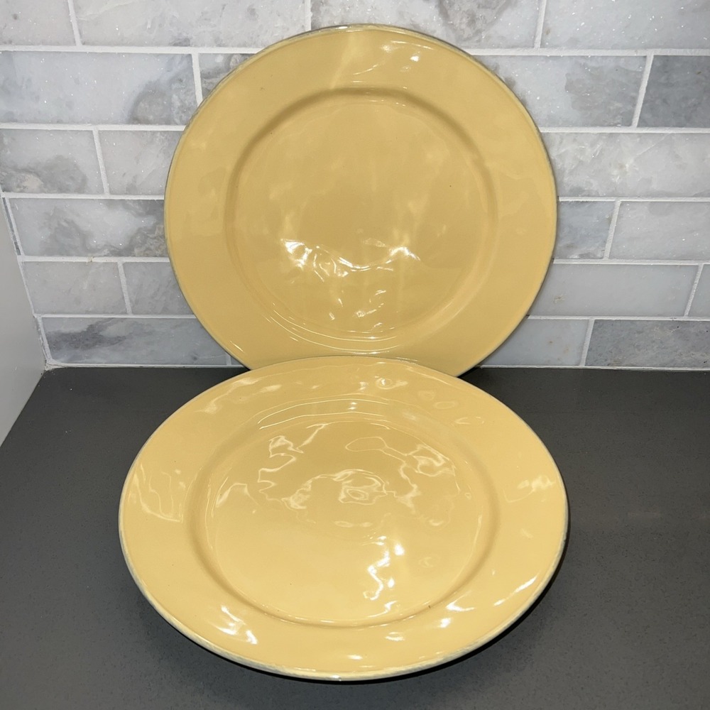 Astoria Noble Excellence Portuguese Yellow Stoneware (2) Dinner Plates 11"